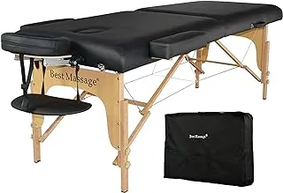 Massage Table Portable Massage Bed Spa Bed 77”Long 28”Wide Height Adjustable 2 Fold Portable Massage Table Bed w/Carry Case Facial Cradle Salon Tattoo Bed