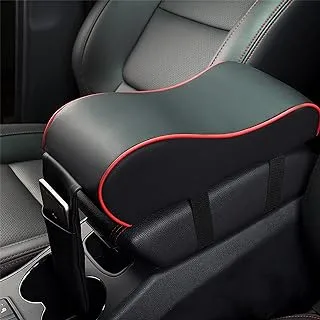 Hitish Car Armrest Cushion, Memory Foam Auto Center Console Armrest Pillow with Phone Holder Storage Bag Universal Fit for Most Car(Black)