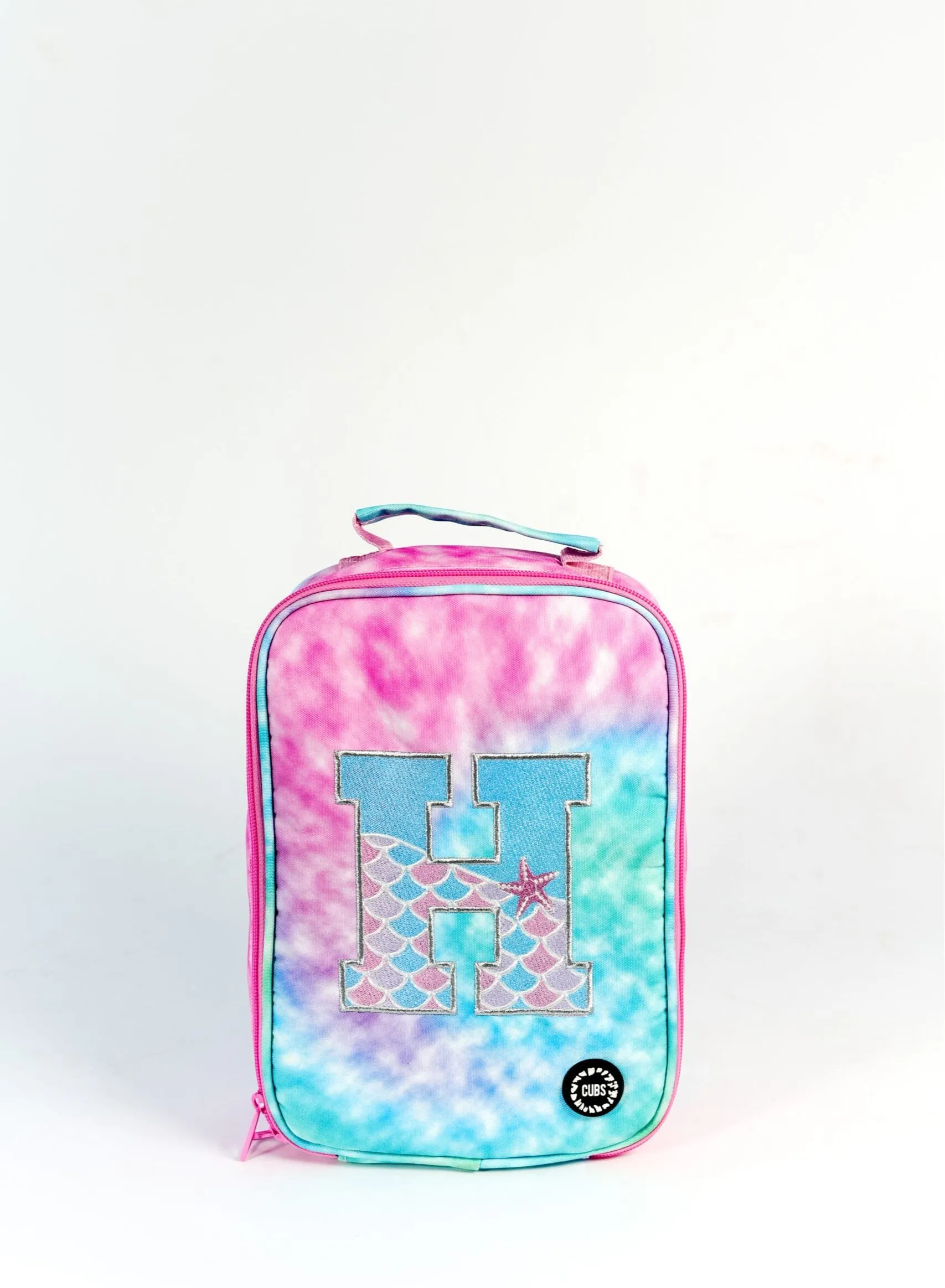 CUBS Cubs Big&Basic Special Embroidery Pink TieDye With Letter H MultiColor Lunch Bag