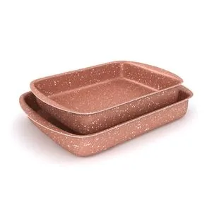 Lazord Granite Plus Rectangular Oven Casserole Set - 2 Piece - Size 30, 35 - Copper