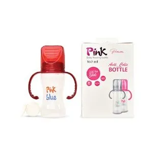 Pink Blue Baby Bottle 160 Ml With Handle Premium