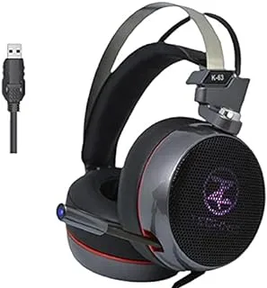 K63 USB Surround Gaming Headphone with LED Light, Software & Vibration For Computer