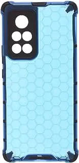 Generic Plastic Honeycomb Shockproof Transparent Back Cover With Flexible Silicone Black Edges Protective For Honor V40 6.72 Inch - Blue Black