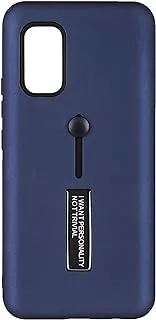 Generic Plastic Phone Cover Protection With Black Edges And Silicone Finger Holder For vivo V17 6.44 Inch - Navy