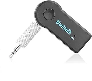 JahyShow Bluetooth Receiver 3.5mm Sound Streaming Car A2DP Wireless Bluetooth AUX in Home Speaker MP3 Audio Music Adapter Mic Microphone for Android Cell Phones PC Hands-Free Kits.