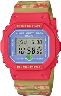 Casio Unisex Watch G-shock Super Mario Edition Digital Clear Dial Resin Band DW-5600SMB-4DR, Multicolor, strap, Multicolor, strap