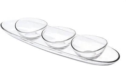 Vidivi Paypaya High Quality Glass Serving Set of 4 Pieces - Transparent