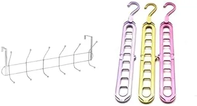 Stainless steel door hanger, silver + Hangers multi color 3 pcs