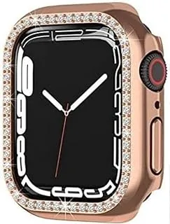 Generic Surace 45mm Case Compatible with Apple Watch 8 & 7 Case, Bling Diamond Bumper Protective Cover Replacement for Apple Watch Series 8 Series 7 45mm Rose Gold