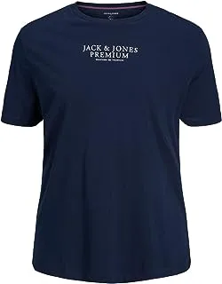 تي شيرت JACK & JONES PLUS رجالي Jprbluarchie Ss برقبة دائرية، بليزر كحلي، 5XL/Plus