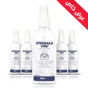 بخاخ سائل معقم لليدين من SteriMax VIRU 5 قطع - شفاف - 100 مل