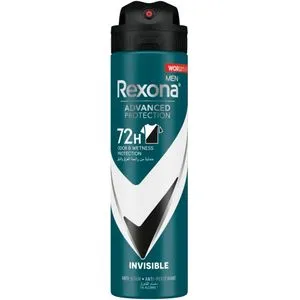 Rexona Men Advanced Protection 72H+ Clear Antiperspirant Deodorant Spray Invisible Dry Black & White - 150ML