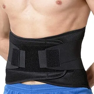 NeoTech Care Adjustable Compression Back Brace Lumbar Support Belt, Black, Size XXL