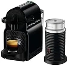 Nespresso Inissia Coffee Machine W/Aeroccino 3 Milk Frother, D40BU-BK (700 ml) + 30 free coffee capsules when you register your machine on Nespresso website