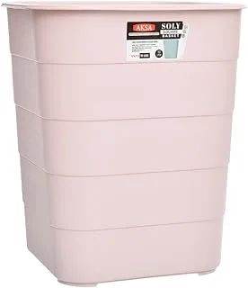 AKSA Soly Plastic Square Office Waste Basket - Rose