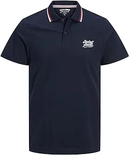 Jack & Jones Plus Men's Winblu Short-Sleeves Polo Shirt, EU5XL, US3XL - Navy Blazer