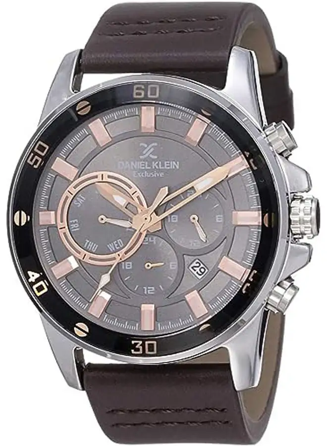 DANIEL KLEIN Leather Chronograph Watch DK.1.12448-5