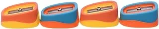 Haoluoer Hl-601 High Quality Sharpener Pack of 4 Pieces For School, Student, office - Yellow Orange