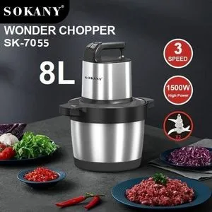 Sokany Sk-YM-7055 Wonder Powerful 1500 Watt Chopper/grinder  8.0L Stainless Body