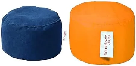 Homztown Dot Sabia Bean Bag - Indoor Bean Bag Chair, Portable and Comfortable Furniture, Perfect Indoor and Outdoor Furniture - Navy, 28x40cm + Homztown Dot PVC Bean Bag - Orange, 28x40cm