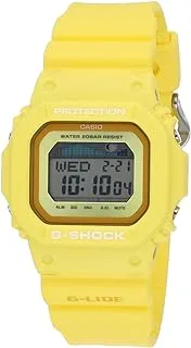 Casio G-Shock Watch for Men, Quartz Movement, Digital Display, Yellow Resin Strap (GLX-5600RT-9DR)