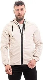 Andora mens Zipper Casual Lightweight Jacket - Light Beige Jacket