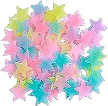 ORiTi Colorful Glow in The Dark Luminous Stars Fluorescent Noctilucent Plastic Wall Stickers - 100 Pieces