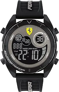 سكوديريا فيراري FORZA DIGITAL MEN'S GRAY DIAL، BLACK SILICONE WATCH - 0830878