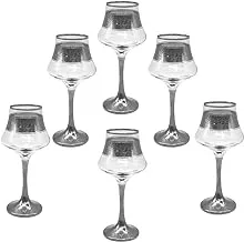 Segaey CARMEN Turkish Platinum Glass 011937/6 Pcs/Elegant design, Trusted Brand, Attractive shape of Sparkling Drink, Soft Drink, Smoothies, Juices, Cocktails/High Quality Materials