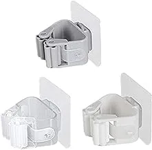 Non Punch Adhesive Wall Mounted Mop Holder, 3 Pieces