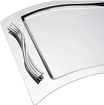 Nehir Buse Mirror High Quality Stainless Steel Serving Tray - Silver