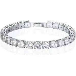 Tennis Bracelet Stainless Steel Zircon Crystals