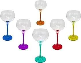 Segaey Turkish POEM 566 Glass/Multi Colors Cup 011932/ Elegant design, Trusted Brand, Attractive shape of Sparkling Drink,Smoothies, Juices, Cocktails/High Quality Materials