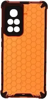 Generic Plastic Honeycomb Shockproof Transparent Back Cover With Flexible Silicone Black Edges Protective For Honor V40 6.72 Inch - Orange Black