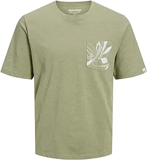 Jack & Jones PLUS Men's Jorcrayon Pocket Tee SS Crew Neck Pls T-Shirt, Oil Green, 3XL