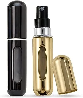 KAYZON Refillable Perfume Atomiser, 5ml Mini Travel Perfume Bottle Portable Perfume Spray Bottles for Trip, Handbag Purse Luggage (2 Packs)