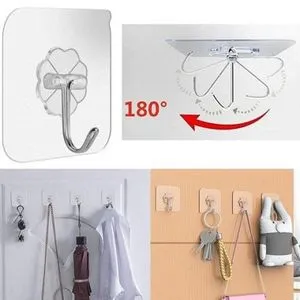 (10 Pcs)Self-adhesive Hooks For Hanging Bathroom Towels