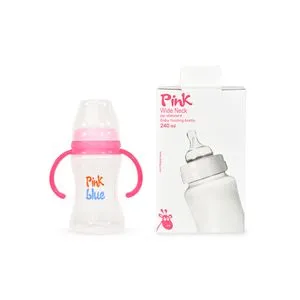 Pink Blue Baby Bottle Widenick 240 Ml With A Handle Premium