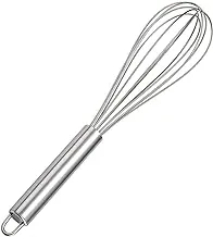 Gugule Stainless Steel Manual Egg Beater Baking Cooking Tools Kitchen Appliances Whisker for Mixing - Silver, 10 inch (26 cm)