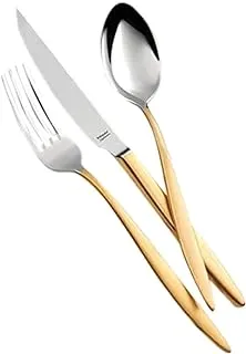 Hisar Mercury Full Gold 18/10 Satinless Steel Cutlery Set Of 89 Pieces With A Box - Silver Gold