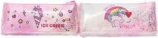 Andlosya G-9939 High Quality Fur Pencil Case Unicorn Printed Pack of 2 Pieces for Kids and Students - Multi Color