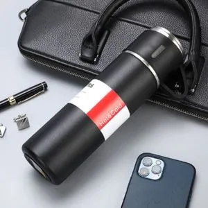 Vaccum Cup  Stainless Steel Thermal Bottle With Lid 3 Cup For Hot & Cold Drink ,Thermos Vacuum Insulated Flask 500ml,Black.
