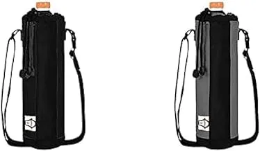 Penguin Insulated bottle bag - large - 1.5 liter waterproof - 33 * 10 dim - black + Penguin Insulated Bottle Bag - Small - 600 Millimeter Waterproof - 22 * 7 dim - Grey 1.00 Piece