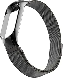 Generic Metal Magnetic Stainless Steel strap for Xiaomi Mi Band 5 Mi Smart Bracelet Black