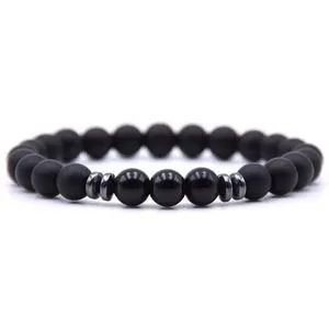 Bracelets Accessories Fashion Stone Onyx Beaded Black Bracelet For Women Men