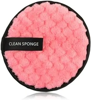 TRENDY CLUB Fiber Makeup Remover Pad Reusable Face Cleaning Sponge Cosmetic Puff (Pink)