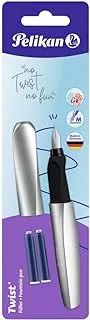 Pelikan 947366 Twist Fountain Pen (Universal for Right- and Left-Handed Hands) Silver