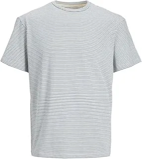 Jack & Jones Mens Soft Linen Tee Crew Stripe T-Shirt