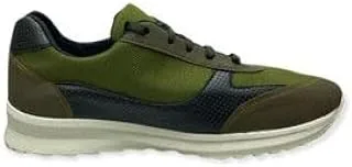 H1177-Hammer Textile Lace Up Casual Sneakers for men-Olive/Black-45