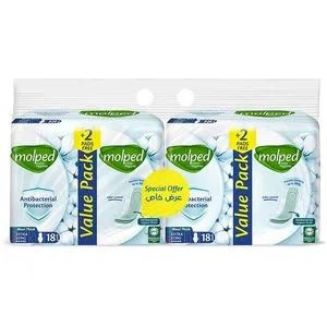 Molped Maxi EXTRA LONG Antibacterial , 18*2 Pads